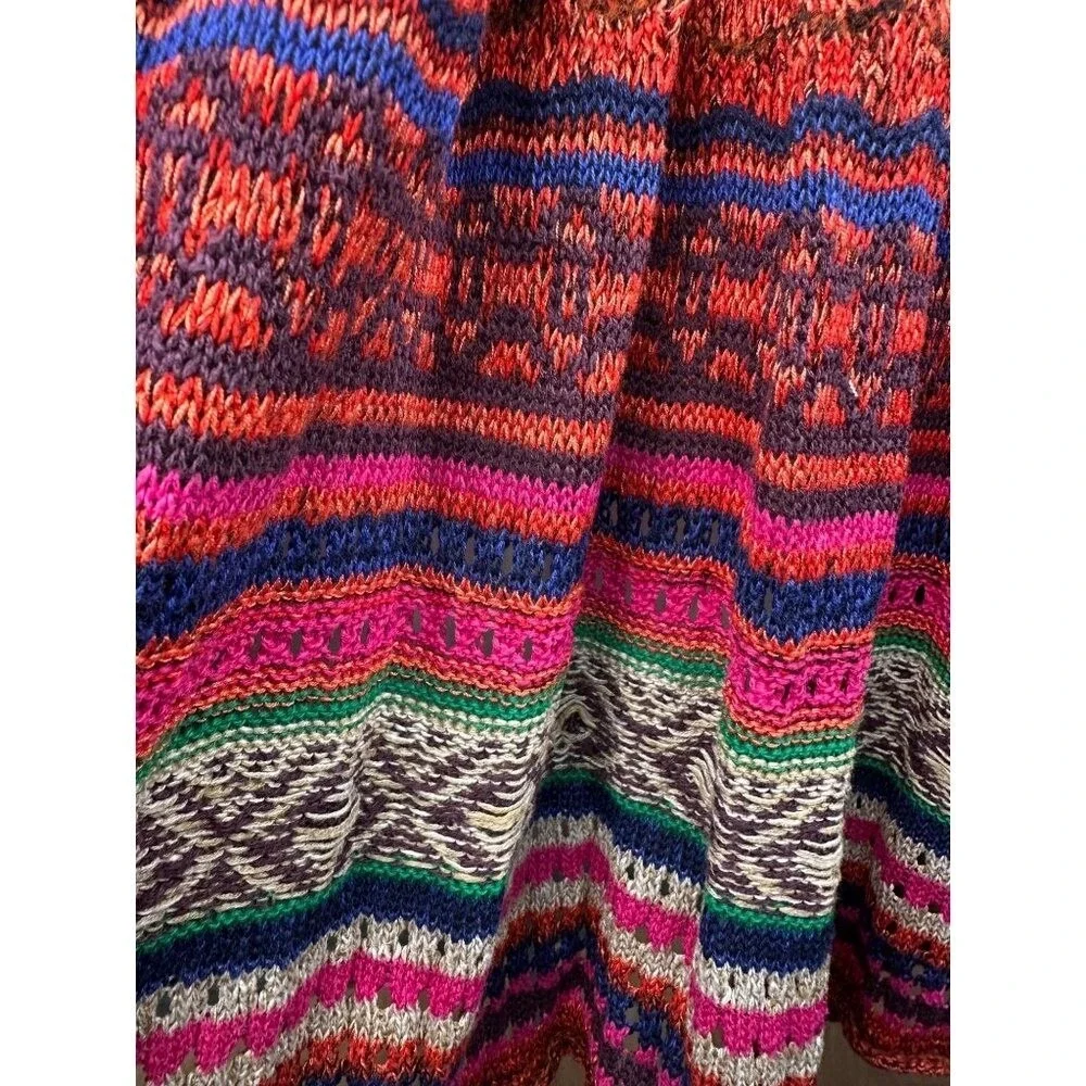 Free People Womens Boho Crochet Knit Open Back Apron Tank Top XS Summer Festival